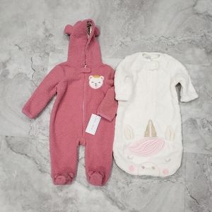 Newborn infant baby girl jumpsuit bodysuit Bear